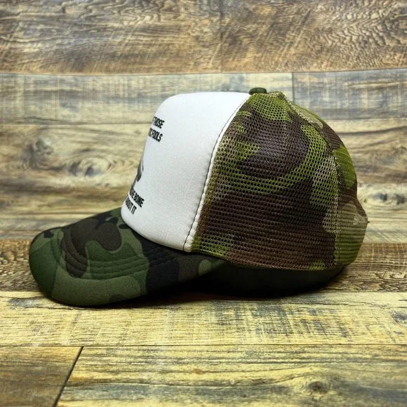 Basket Case Mens Trucker Hat Camouflage 90s Rock Lyrics 1994 Dookie Ball Cap - Picture 5 of 8